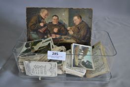 Collection of Cavender's Cigarette Cards and a Small Print of Monks