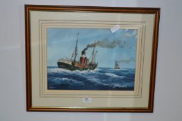 Adrian Thompson Watercolour Hull Trawler 