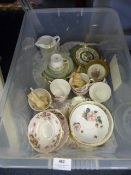 Box Containing Assorted Part Floral Decorated Tea Sets Including Noritake
