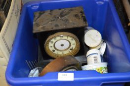 Metal Cased Mantel Clock and Clock Parts