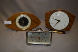 Three 1960s Mantel Clocks