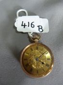 9ct Gold Ladies Keyless Fob Watch