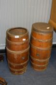 Pair of Metal Bound Barrel Stick Stands