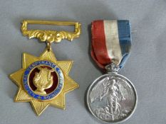 Two Temperance Coral Union Medallions