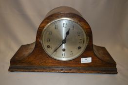 Oak Cased Mantel Clock with Westminster Chimes