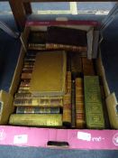 Box Containing a Collection of Leather Bound Books; Works of Shakespeare, Golden Treasury, etc.