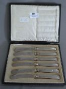 Silver Handled Cake Knives Set in Case