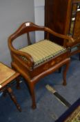 Edwardian Mahogany Inlaid Piano Stool