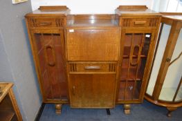 Oak Side by Side Bureau Display Cabinet