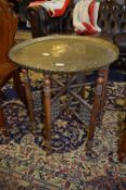Brass Tray with Folding Occasional Table Base