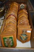 Large Collection of Military Oak Shield Wall Mounted Plaques