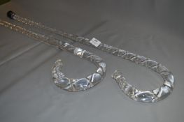 Pair of Glass Barley Twist Walking Canes