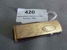 14K Gold Money Clip Approx. 10.9g