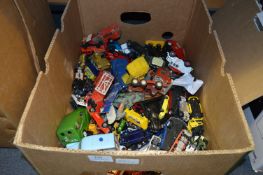 Box of Corgi, Lesney, Matchbox and Other Play Worn Diecast Vehicles