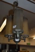 Art Deco Chrome Three Branch Light Fitting