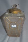 1940's Gilded Glass Ceiling Light Shade