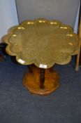Indian Brass Topped Tray Occasional Table