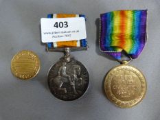 WWI Medals Group; 420520 Privet C. Garwood 43 Canadian and a Canadian Pin Badge