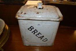 White Enamel Breadbin and Contents
