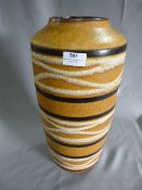Brown Strippy Glazed West German Pottery Vase