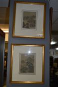 Pair of Gilt Framed Chinese Painted Silks 