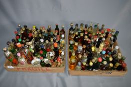Two Boxes Containing a Large quantity of Miniature Spirits