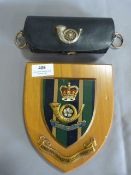 WWI King's Own Yorkshire Light Infantry Sash Case and a Oak Shield Plaque (Relating to Lot 404)
