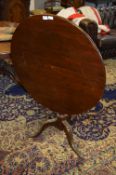 Mahogany Circular Tip Table on Tripod Pedestal Base