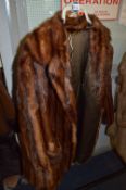 Striped Mink Long Fur Jacket