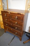 19th Century Two over Three Chest of Drawers on Bracket Feet and Original Brass Handles