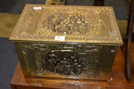 Brass Embossed Coal Box