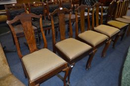Set of Walnut Dining Chairs on Cabriole Legs