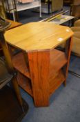 Oak Hexagonal Three Tier Occasional Table