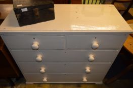 White Painted Two over Three Chest of Drawers