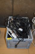 *Box of Assorted Computer Leads and Extension Leads