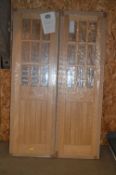 *Pair of Oak and Glass Doors 1981x610x35