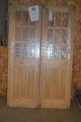 *Pair of Oak and Glass Doors 1981x610x35