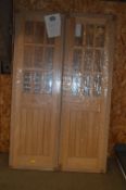 *Pair of Oak and Glass Doors 1981x610x35