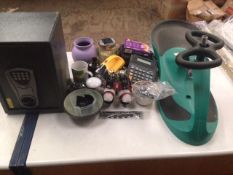 *Box Containing Digital Safe, Ride on Car, Calculators, etc.
