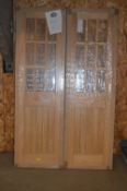 *Pair of Oak and Glass Doors 1981x610x35