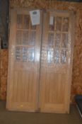 *Pair of Oak and Glass Doors 1981x610x35