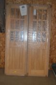 *Pair of Oak and Glass Doors 1981x610x35