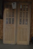 *Pair of Oak and Glass Doors 1981x610x35