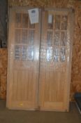 *Pair of Oak and Glass Doors 1981x610x35