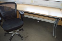 *Desk in Light Beech Finish on Silver Frame with Contemporary Style Office Chair