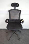*Contemporary Gas Lift Manager's Chair with Mesh Back and Headrest