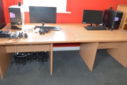 *Pair of Beech Office Tables