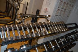 *Nine Sets of Polished Chrome Dumbbells 2-10kg