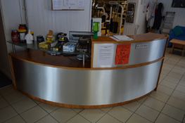 *Brushed Stainless Steel and Maple Reception Counter