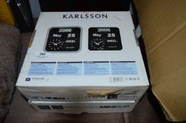 Two Mini Flip Wall Clocks